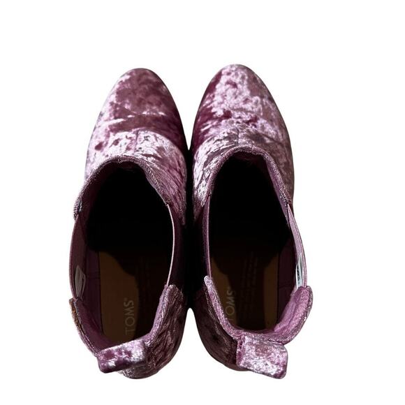 TOMS Ella Faded Rose Pink Crushed Velvet Ankle Boots Women's US 10 EU 42 - Picture 7 of 12